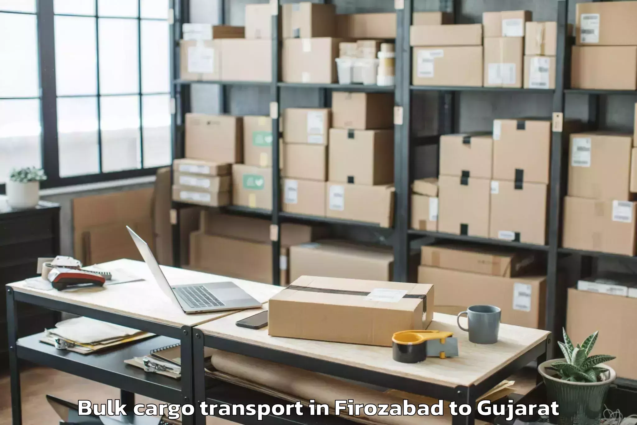 Reliable Firozabad to Ambaji Bulk Cargo Transport